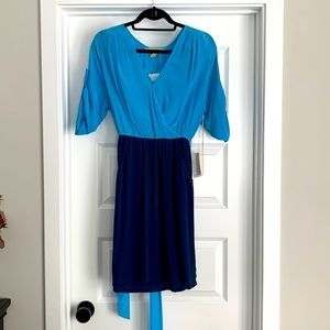 Brand new women’s size small bright and navy blue dress by Presley Skye